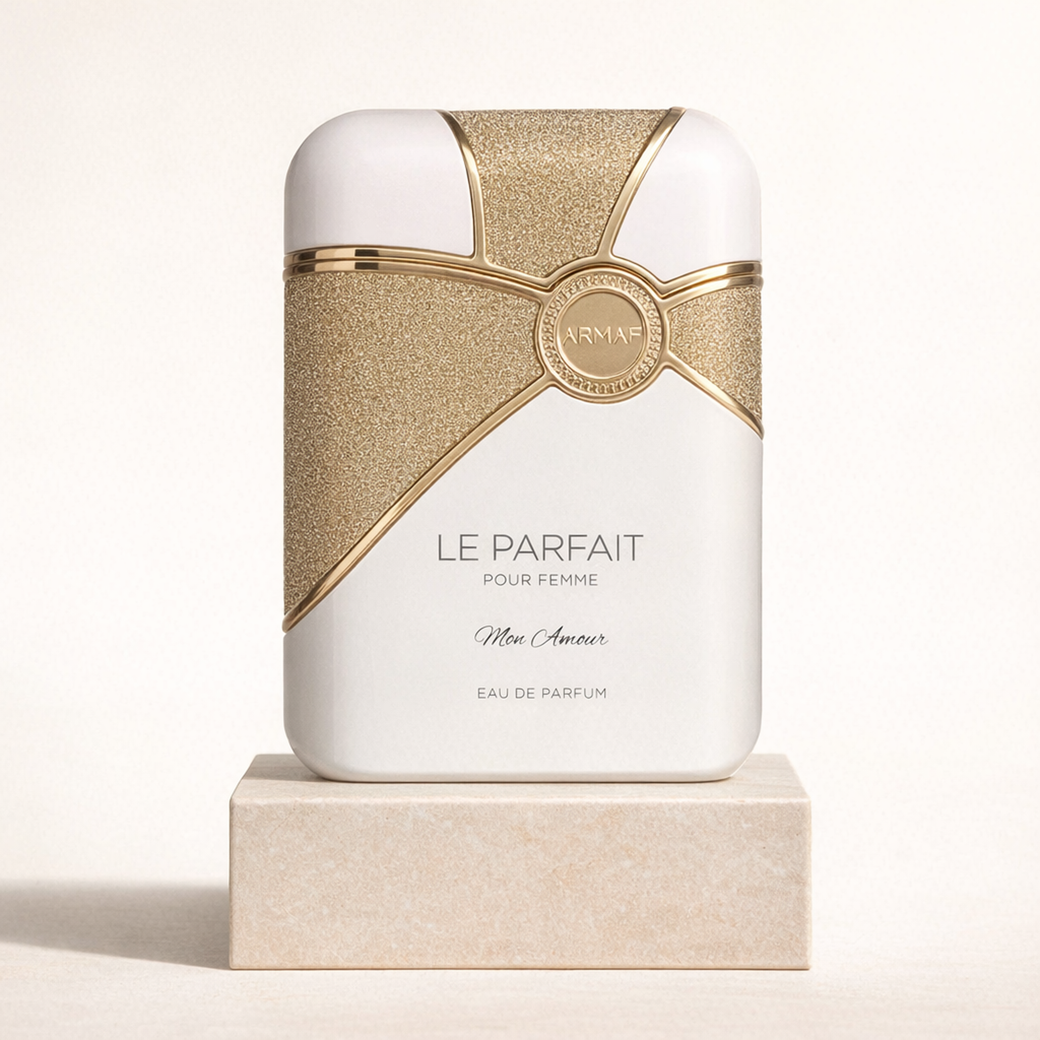 Armaf le Parfait Mon Amour EDP for Women upright pedestal gallery showcase