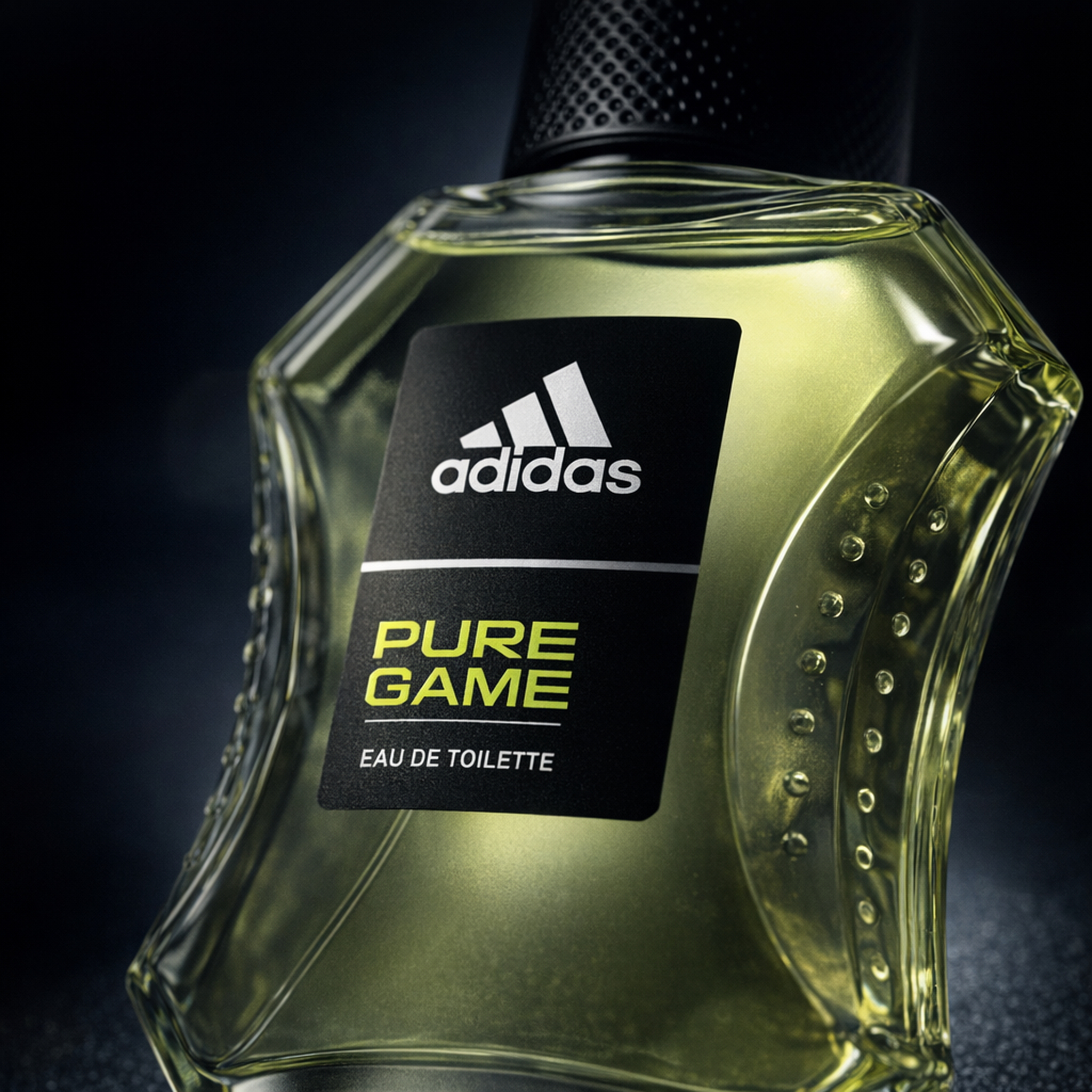 Adidas Pure Game EDT for Men macro label detail gallery showcase