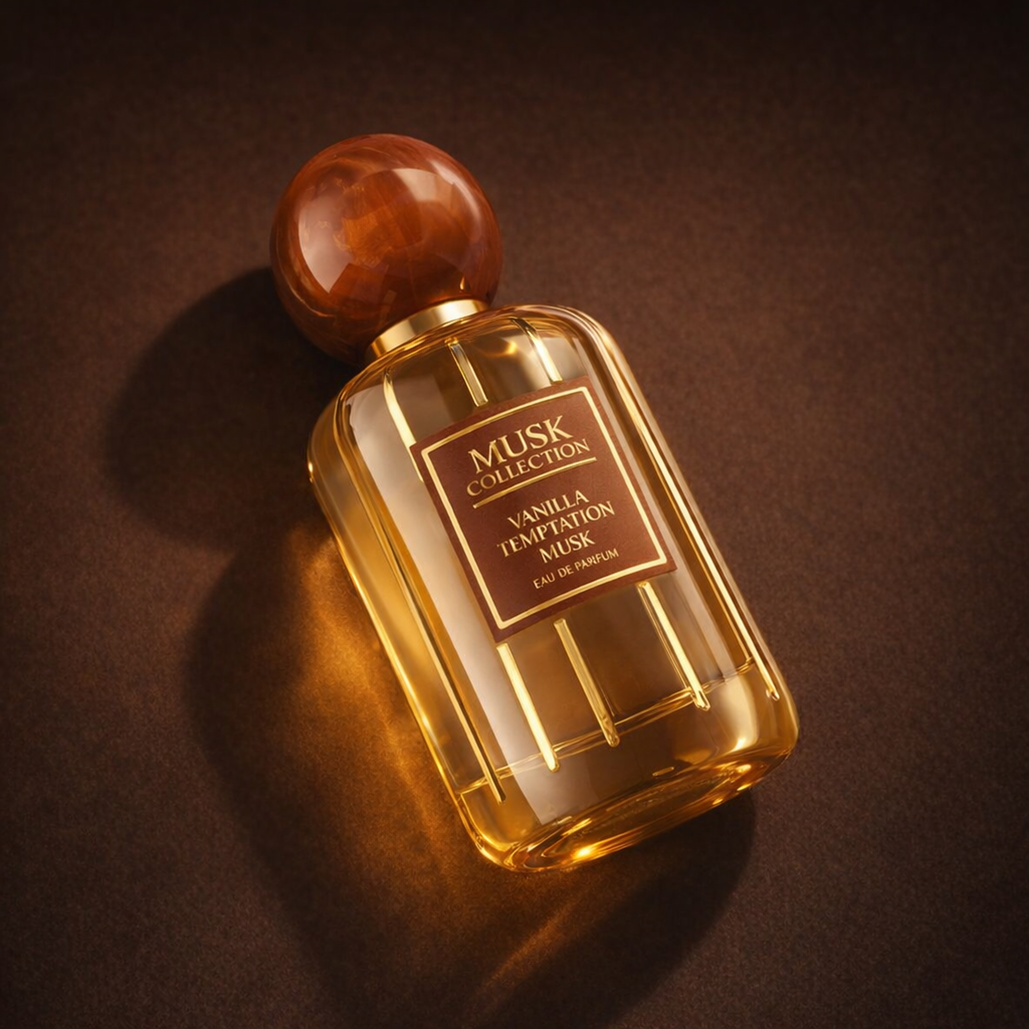 Flavia Musk Collection Vanilla Temptation Musk EDP angled still-life gallery showcase