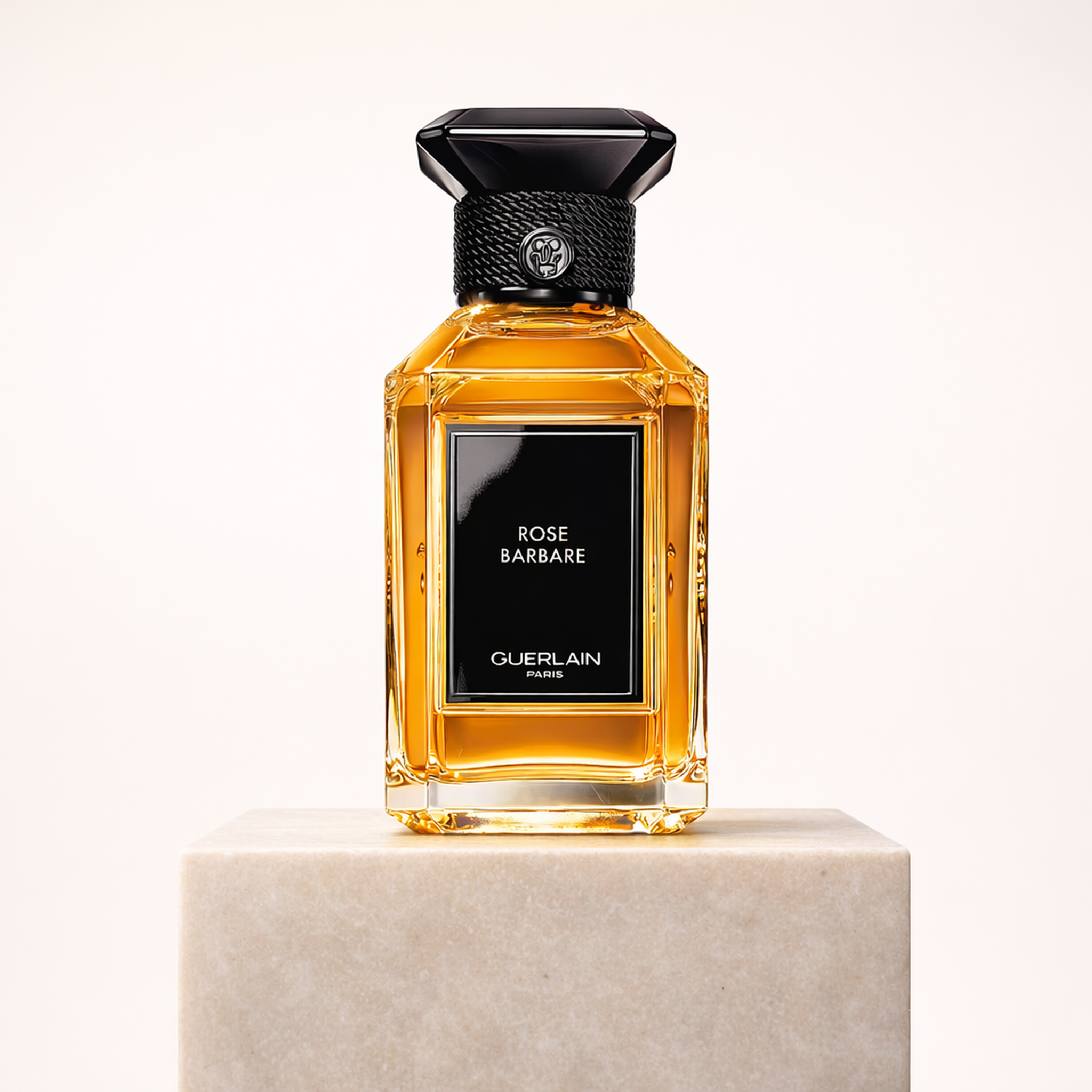 Guerlain L'art & la Matiere Rose Barbare EDP upright pedestal gallery showcase