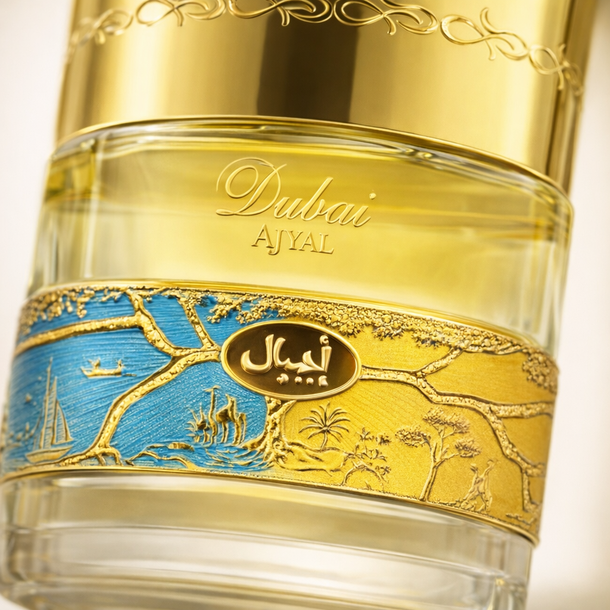 The Spirit of Dubai Ajyal EDP macro label detail gallery showcase