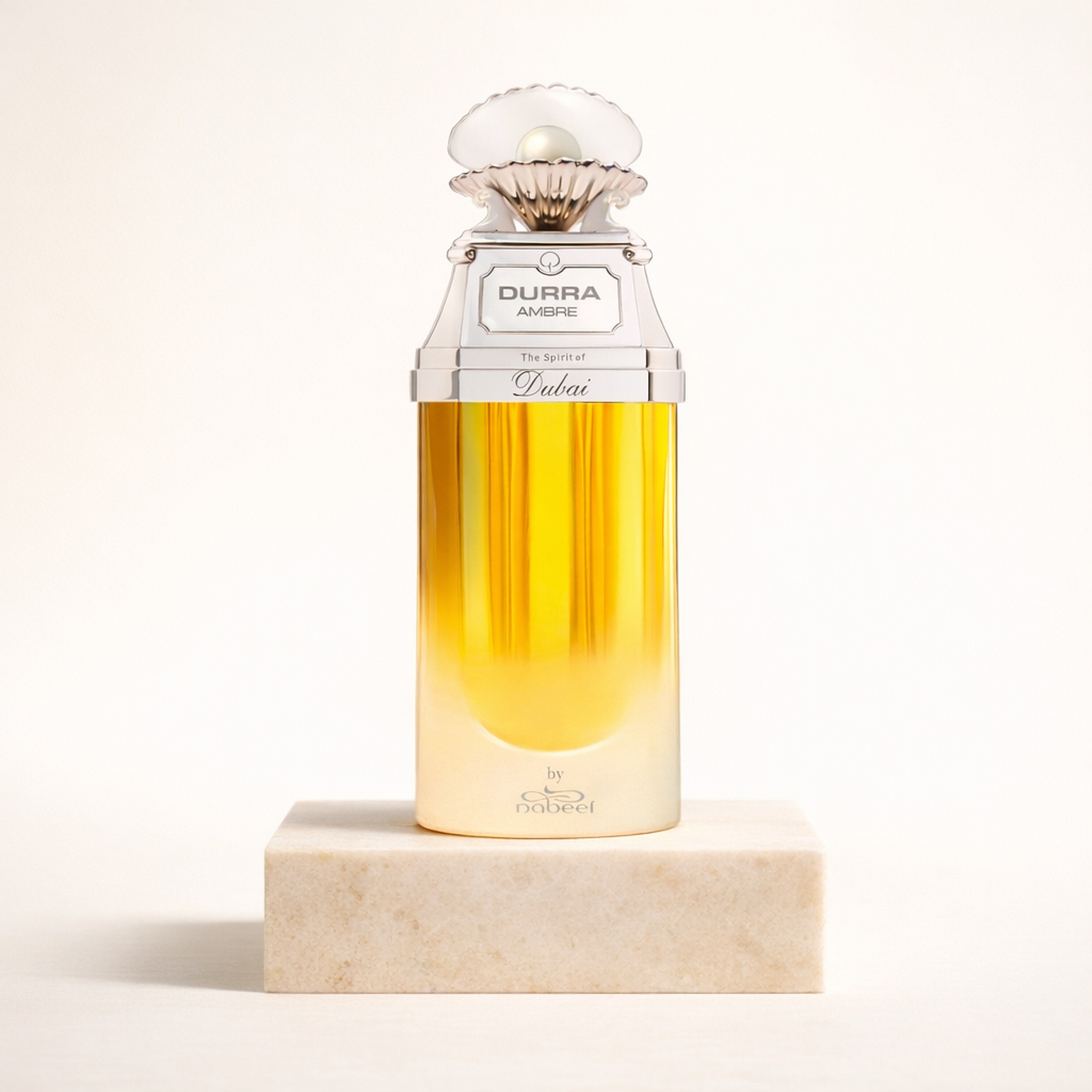 The Spirit of Dubai Durra Ambre EDP upright pedestal gallery showcase