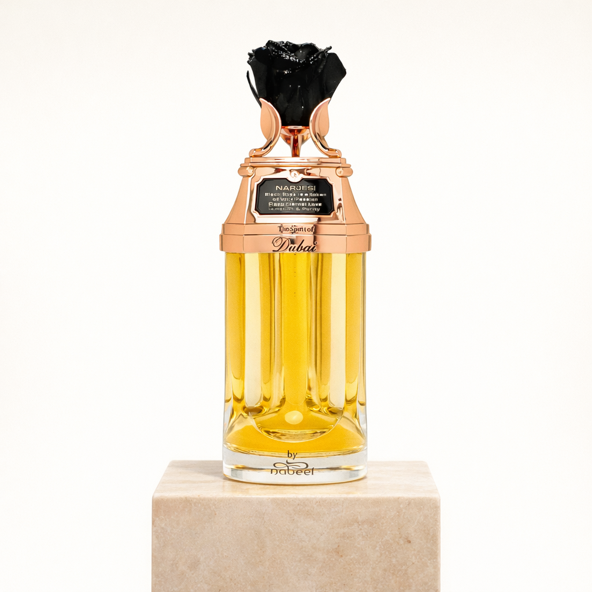 The Spirit of Dubai Narjesi EDP upright pedestal gallery showcase