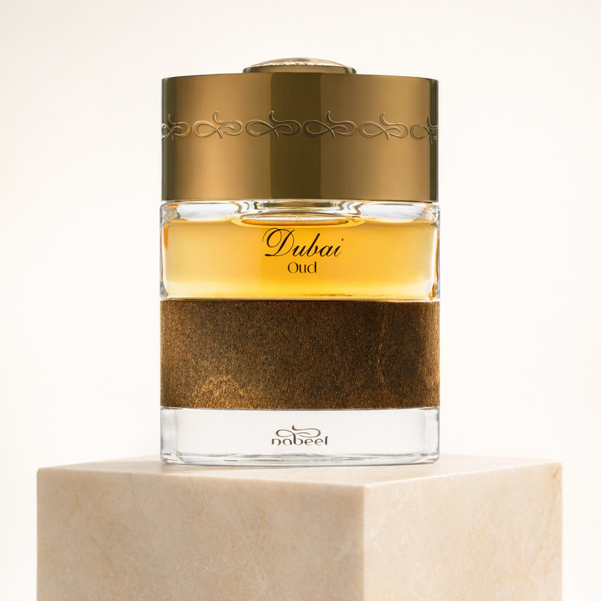 The Spirit of Dubai Oud EDP upright pedestal gallery showcase