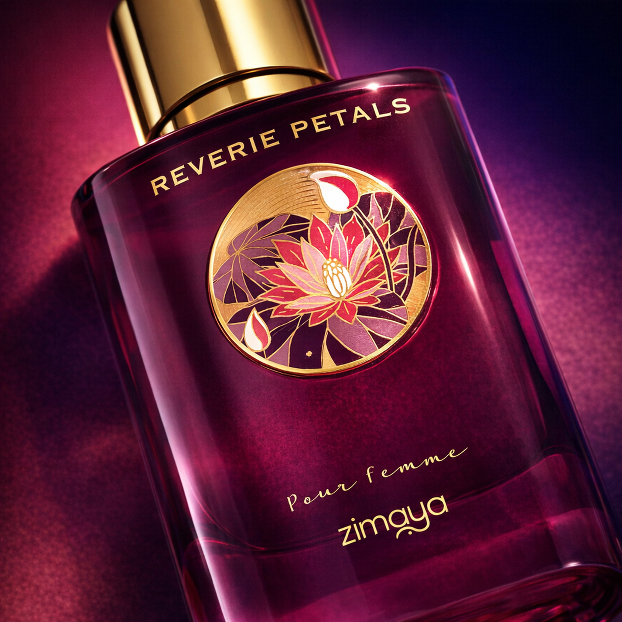 Zimaya Reverie Petals EDP for Women macro label detail gallery showcase