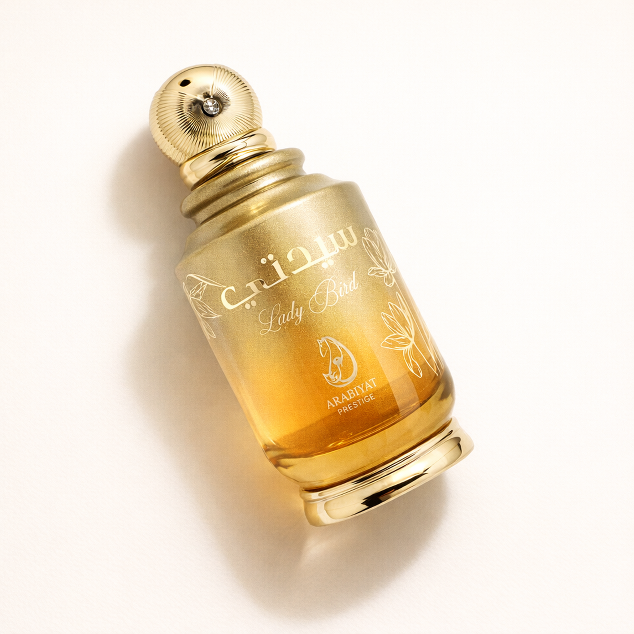 Arabiyat Prestige Lady Bird EDP for Women angled still-life gallery showcase
