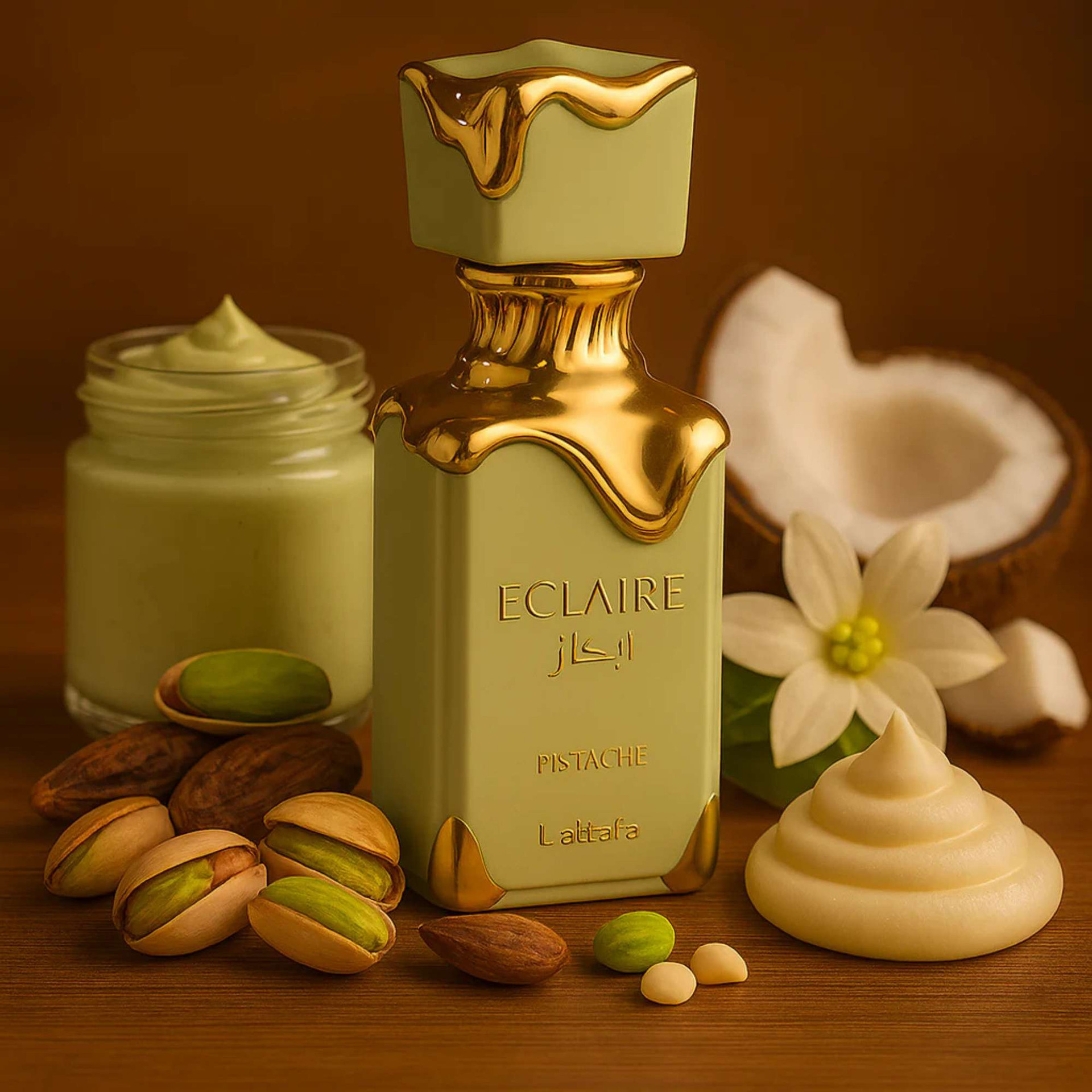 Lattafa Eclaire Pistache EDP fragrance notes image