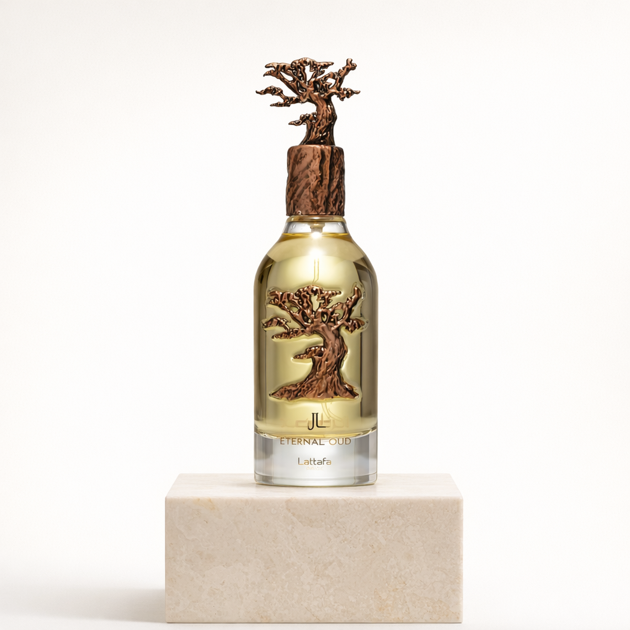 Lattafa Pride Eternal Oud EDP upright pedestal gallery showcase