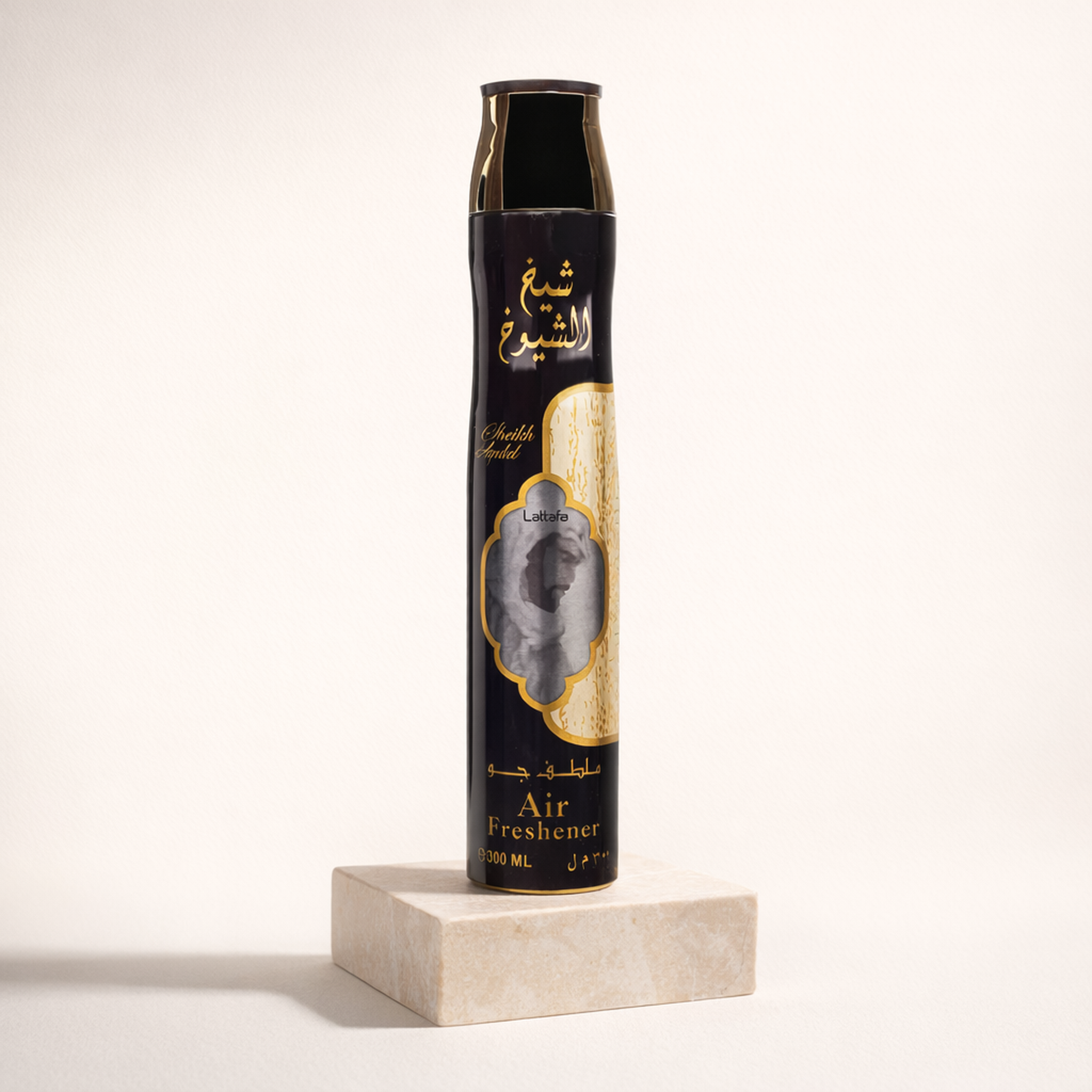Lattafa Sheikh Al Shuyukh Luxe Edition Air Freshener upright pedestal gallery showcase