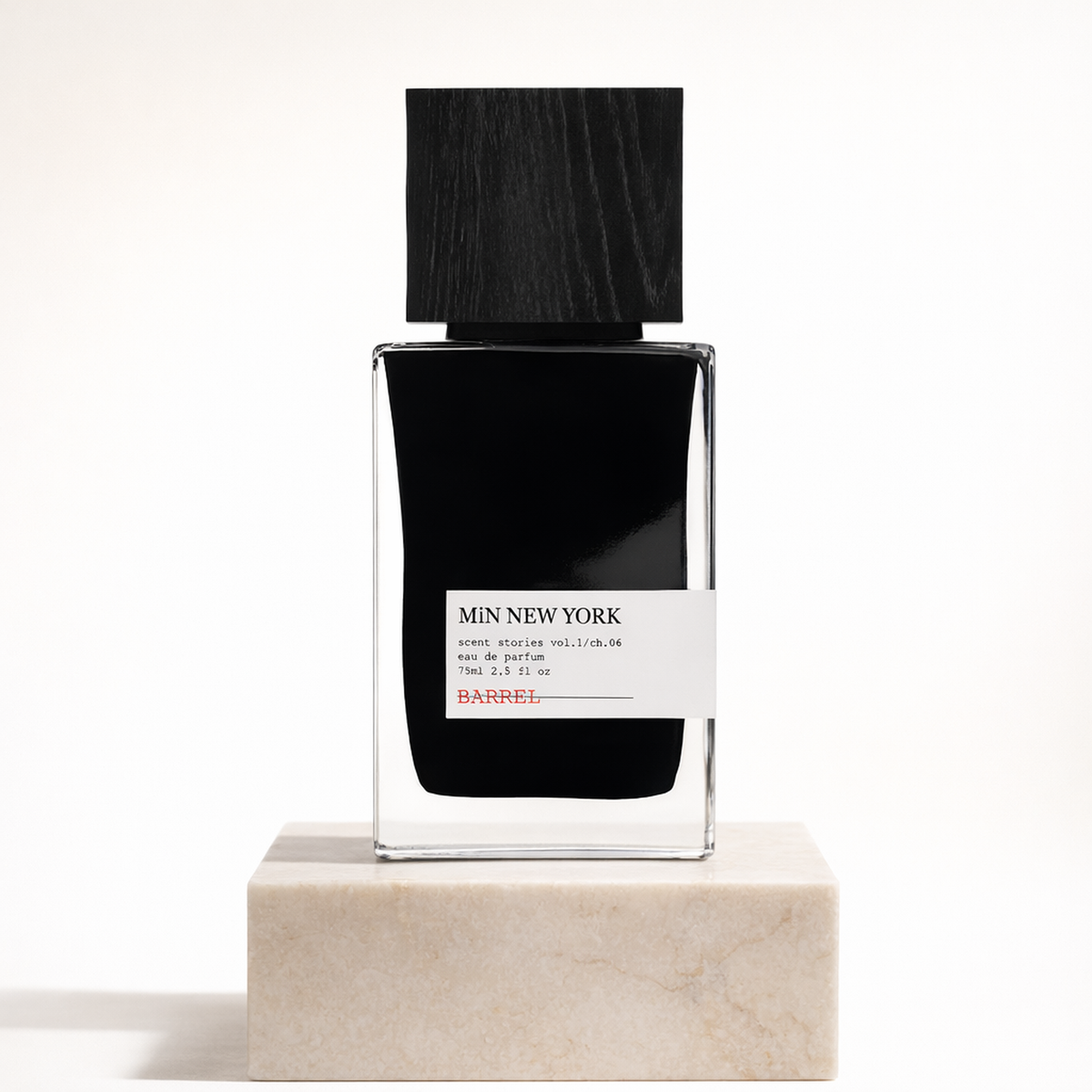 Min New York Barrel EDP upright pedestal gallery showcase