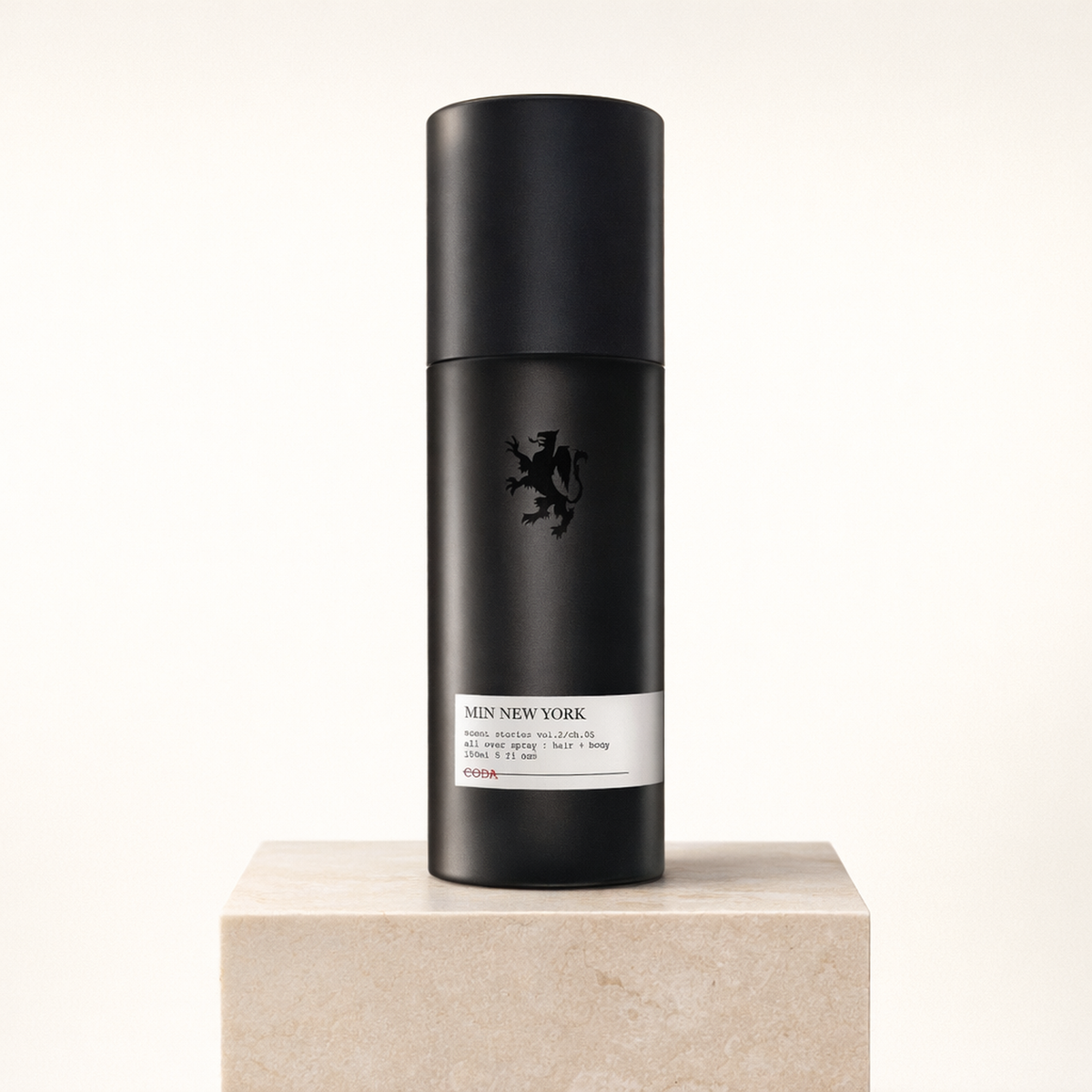 Min New York Coda Hair Mist upright pedestal gallery showcase