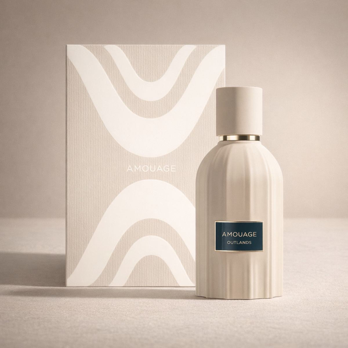 Amouage Outlands Essence Parfum packaging product shot gallery showcase