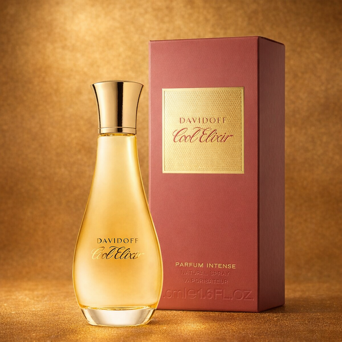Davidoff Cool Elixir Parfum Intense For Women packaging product shot gallery showcase