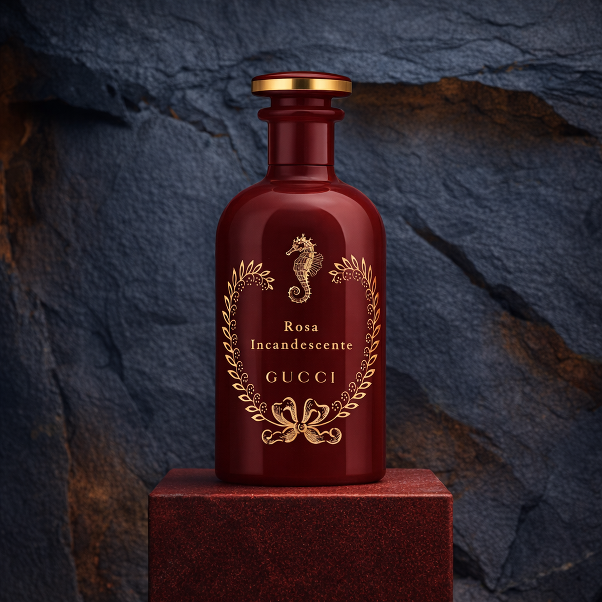 Gucci The Alchemists Garden Rosa Incandescente EDP upright pedestal gallery showcase