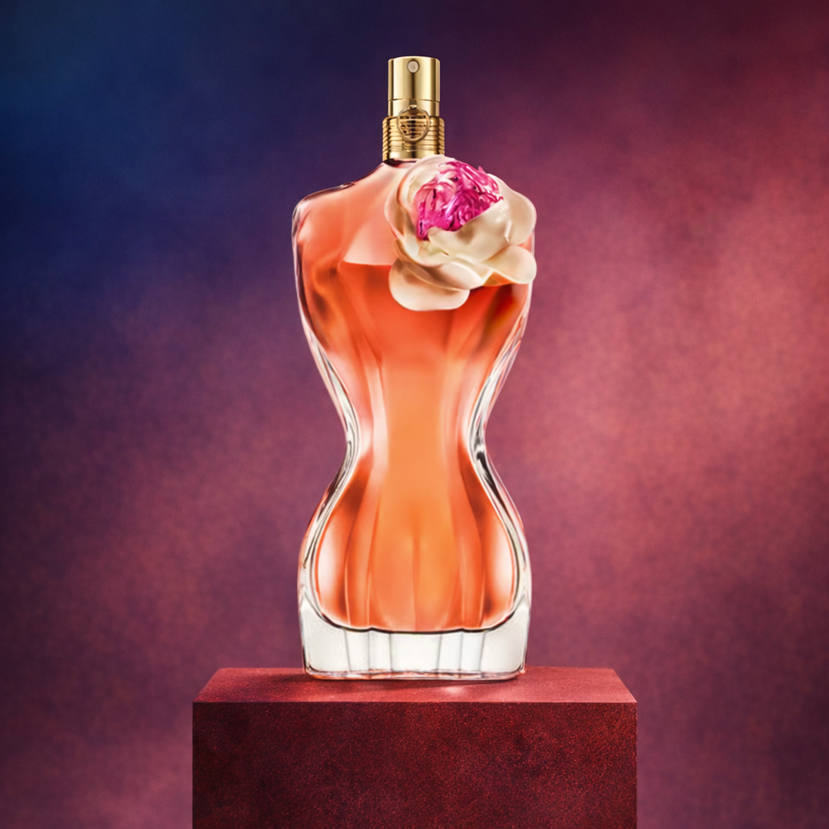 Jean Paul Gaultier La Belle Flower Edition EDP For Women upright pedestal gallery showcase