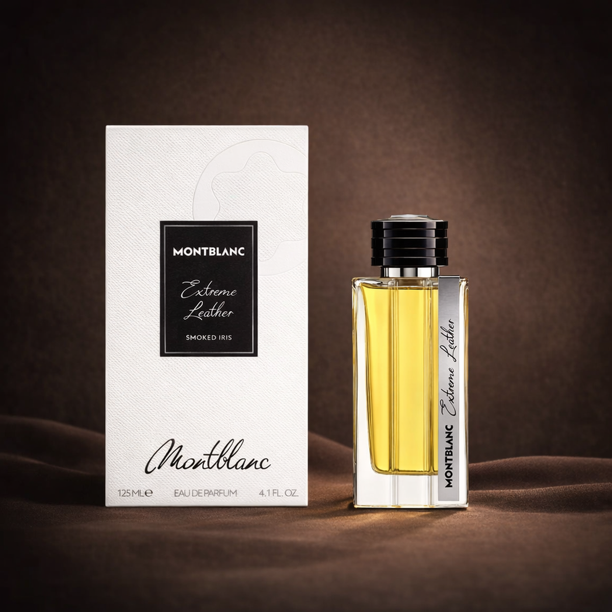 Mont Blanc Extreme Leather EDP For Men packaging product shot gallery showcase