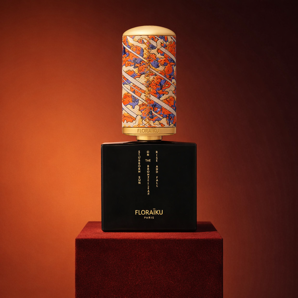 Floraiku Rise and Fall EDP upright pedestal gallery showcase