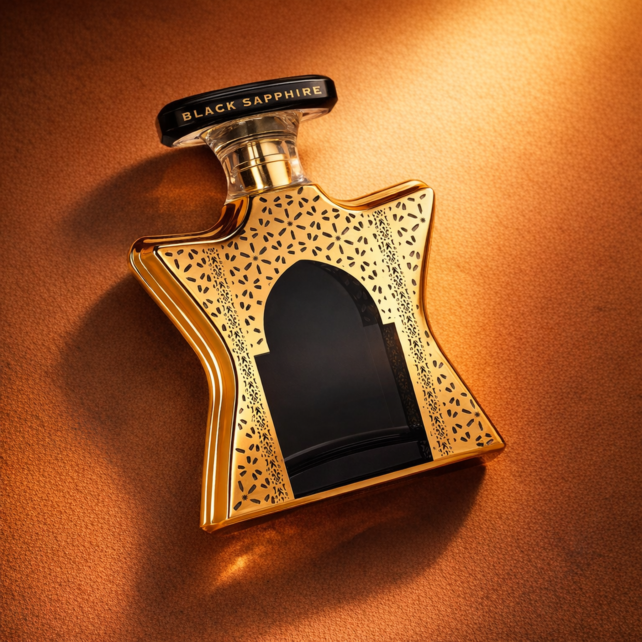 Bond No.9 New York Dubai Gold EDP angled still-life gallery showcase