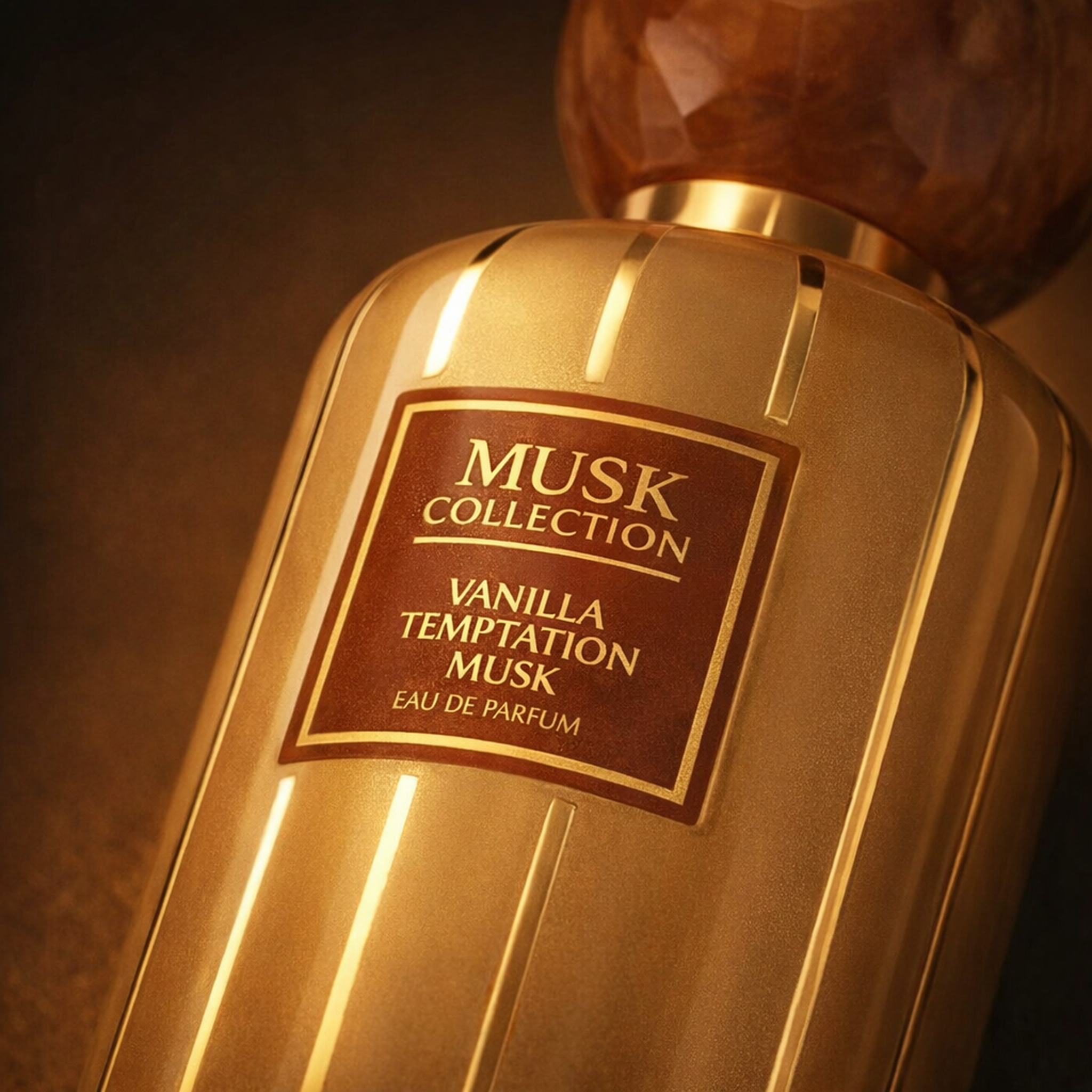 Flavia Musk Collection Vanilla Temptation Musk EDP macro label detail gallery showcase