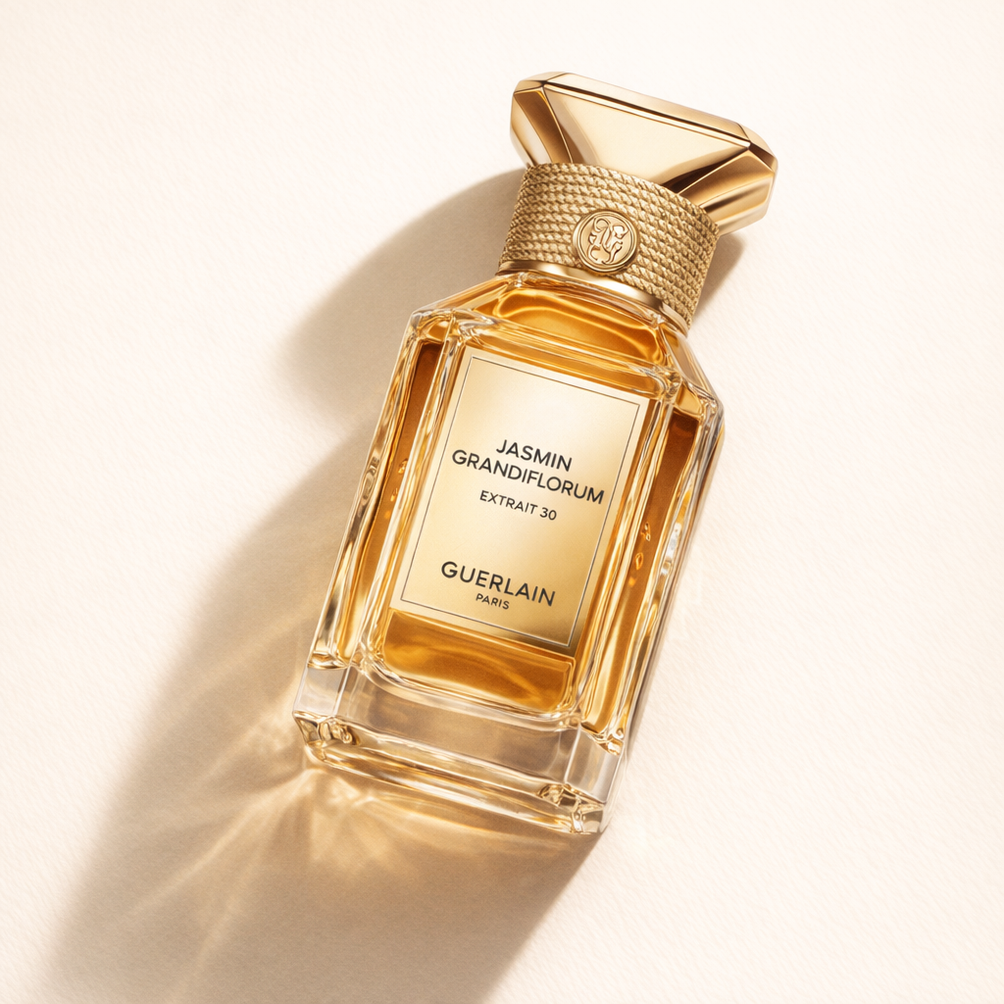 Guerlain L'art & la Matiere Jasmine Grandiflorum Extrait 30 Parfum angled still-life gallery showcase