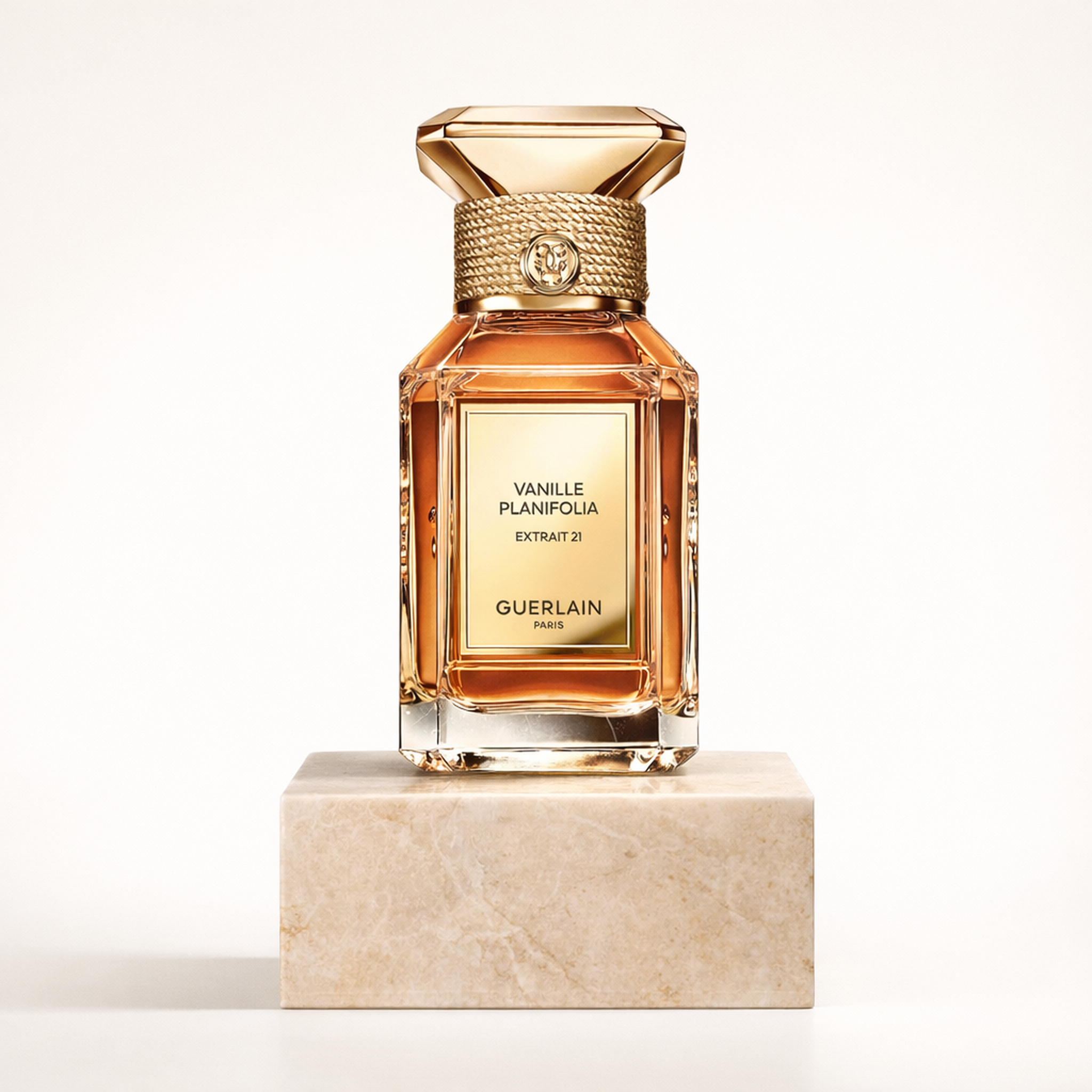 Guerlain L'art & la Matiere Vanilla Planifolia Extrait 21 Parfume upright pedestal gallery showcase
