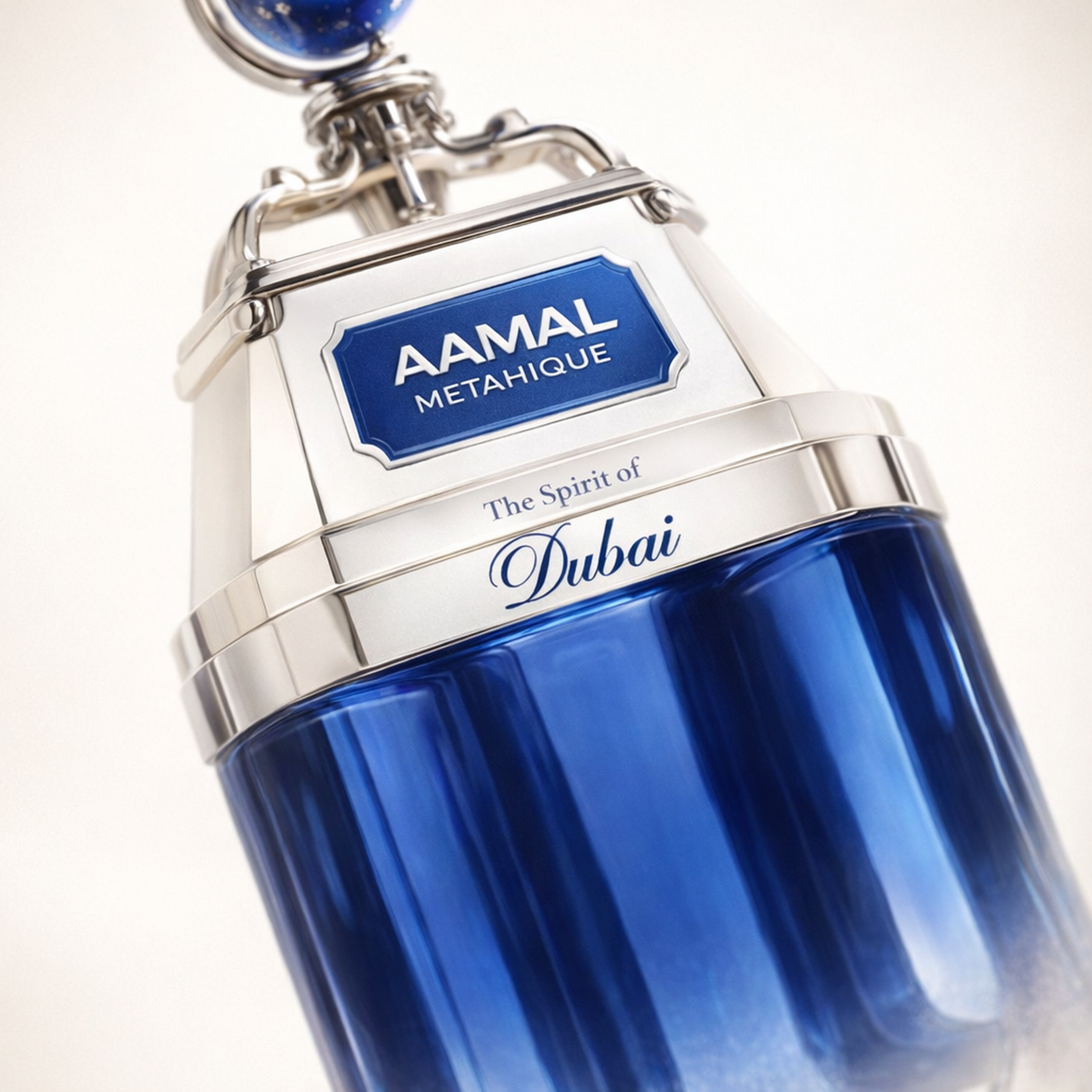 The Spirit of Dubai Aamal Metallique EDP macro label detail gallery showcase