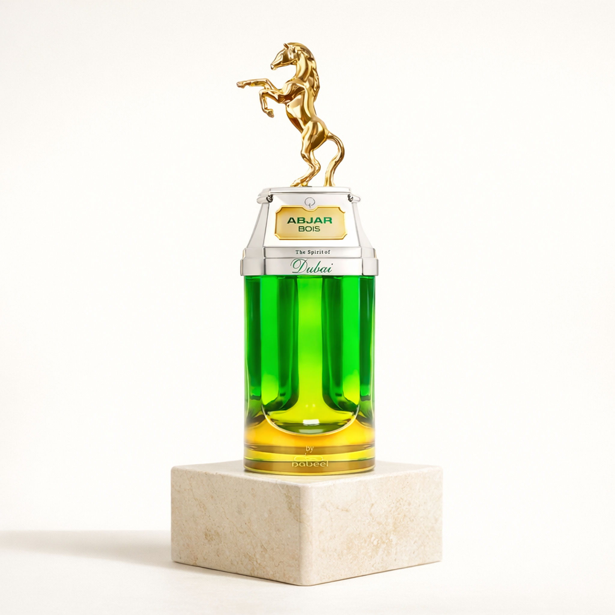 The Spirit of Dubai Abjar Bois EDP upright pedestal gallery showcase