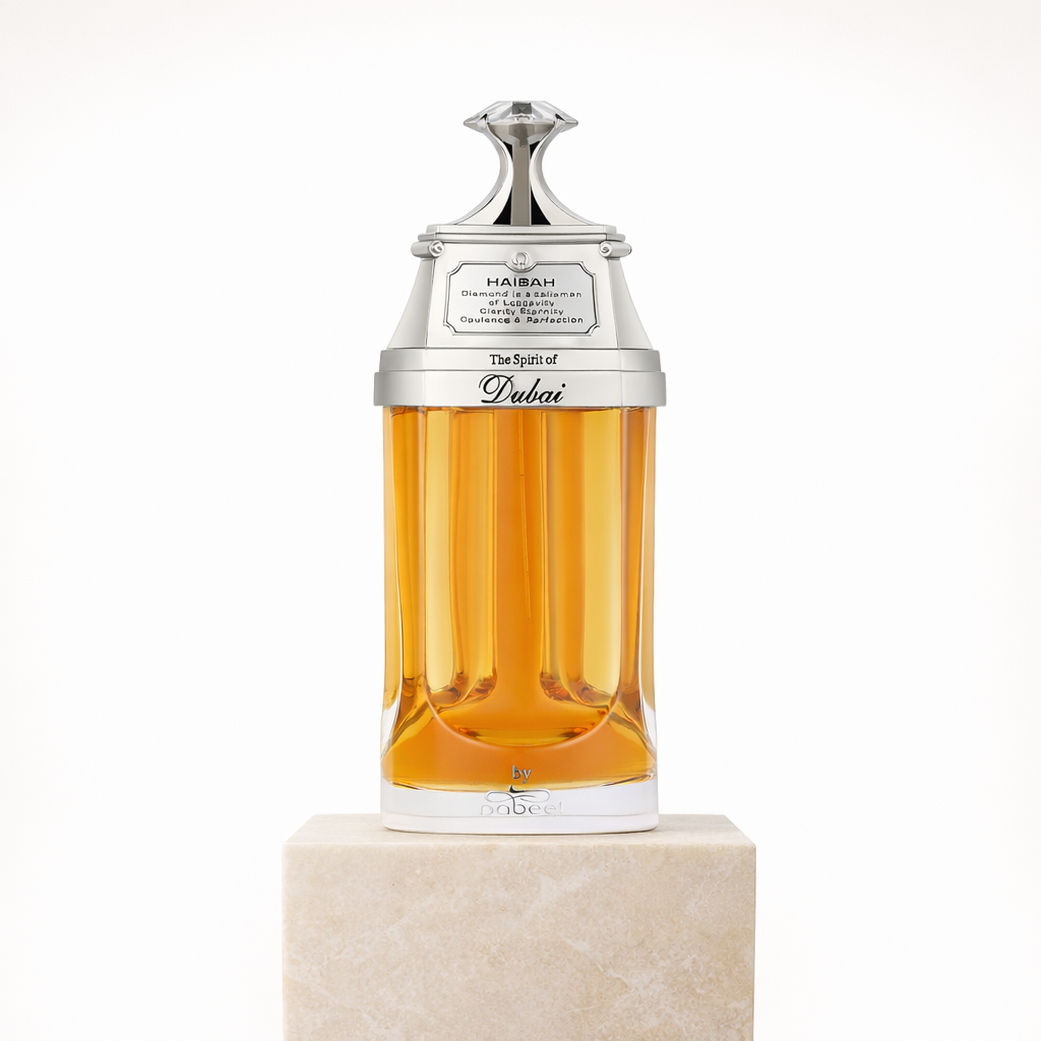 The Spirit of Dubai Haibah EDP upright pedestal gallery showcase