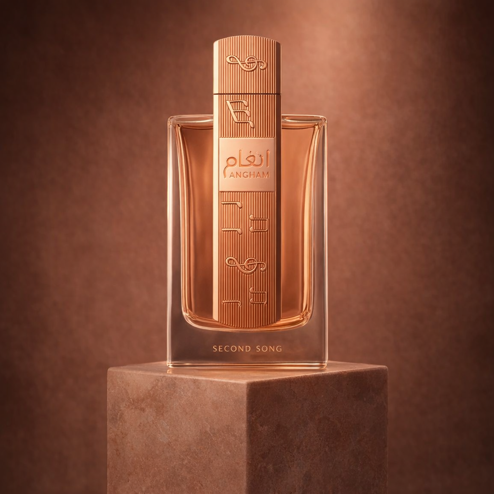 Lattafa Angham Second Song EDP For Women upright pedestal gallery showcase