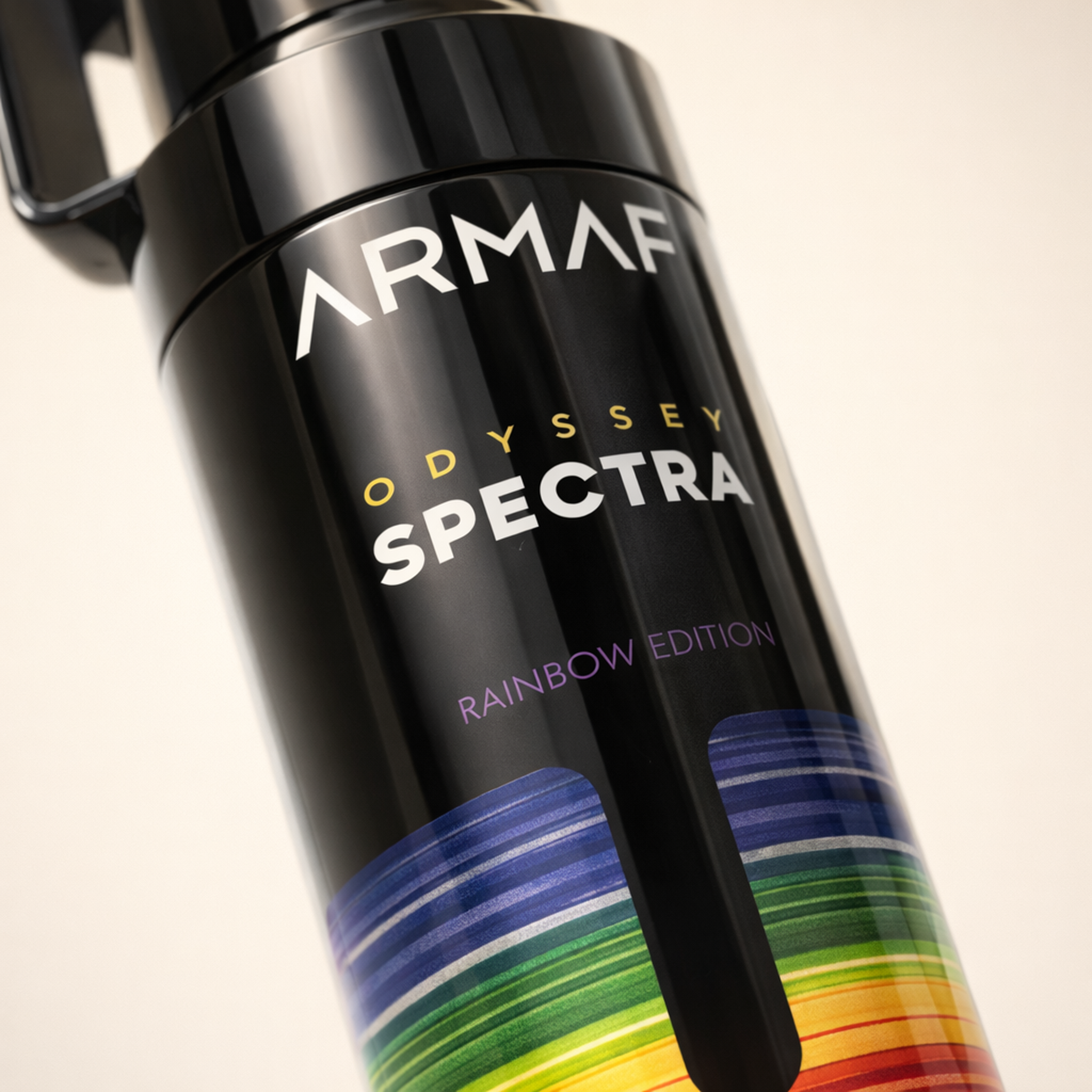 Armaf Odyssey Spectra Rainbow Edition Body Spray macro label detail gallery showcase
