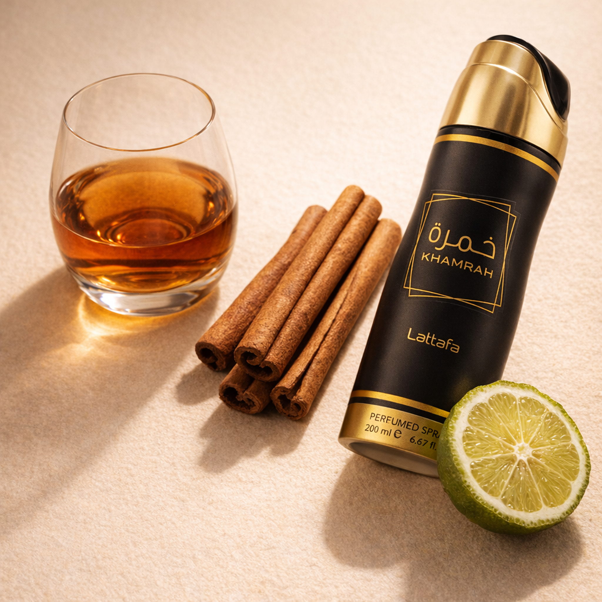 Lattafa Khamrah Deodorant fragrance notes image