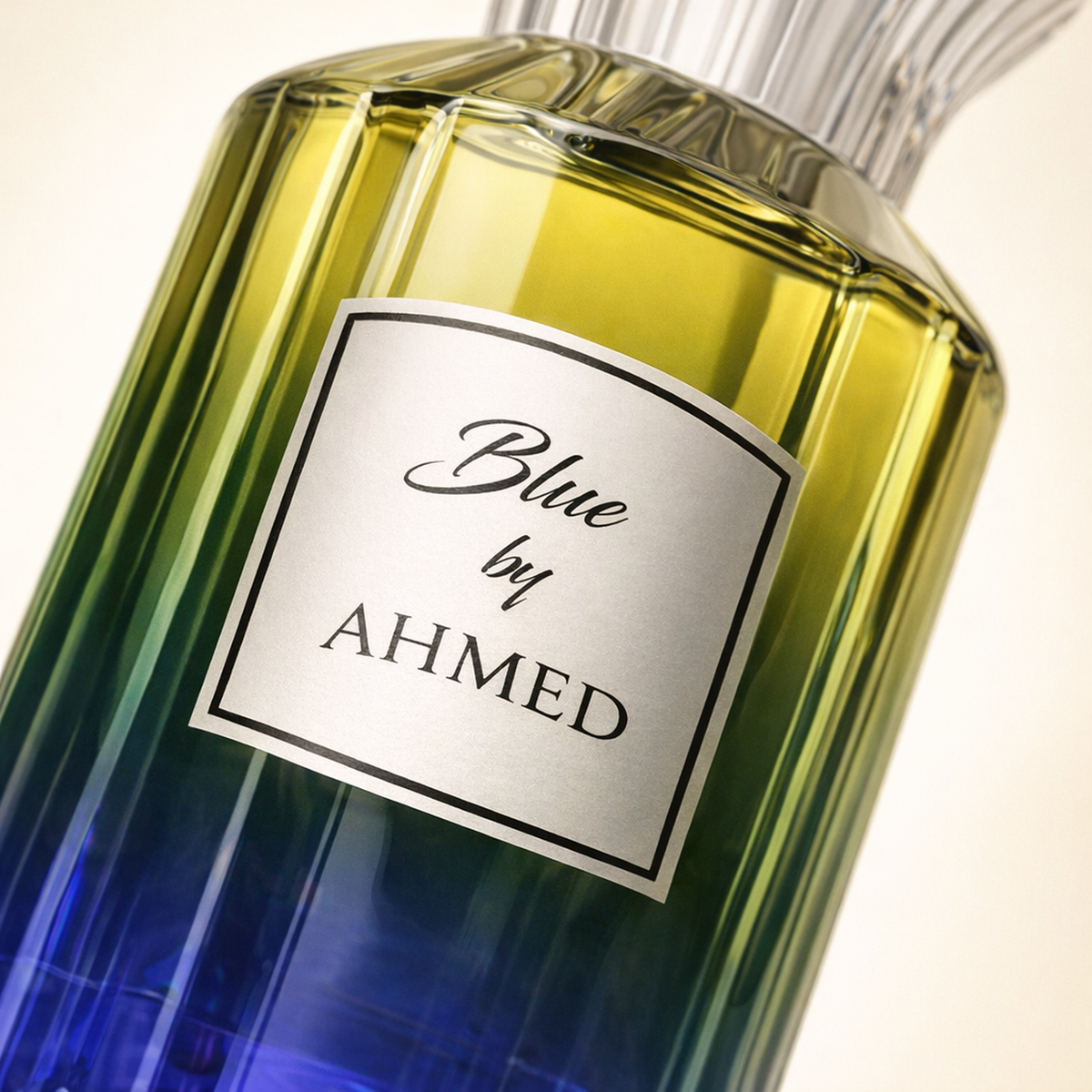 Ahmed Al Maghribi Blue by Ahmed EDP macro label detail gallery showcase