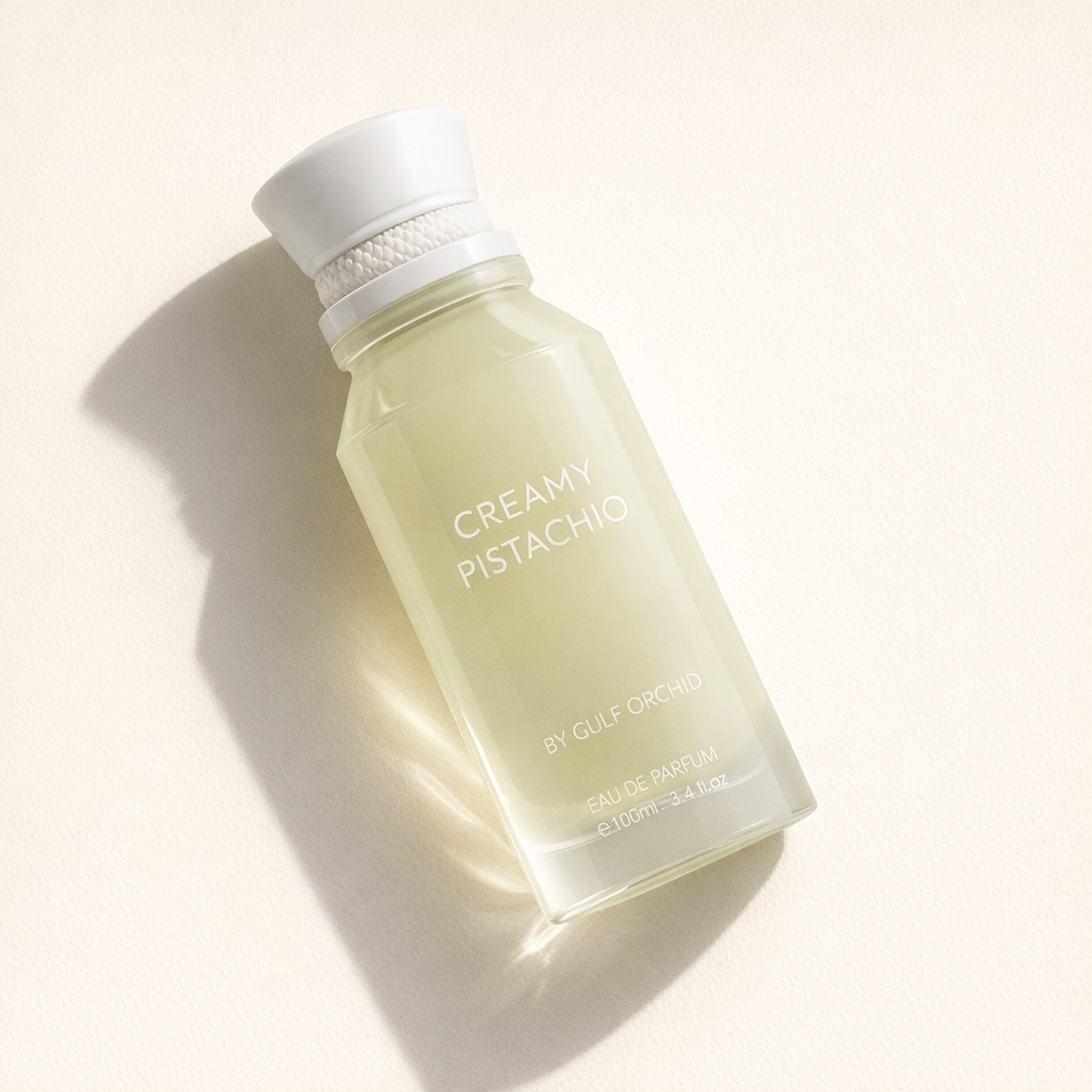 Gulf Orchid Creamy Pistachio EDP angled still-life gallery showcase