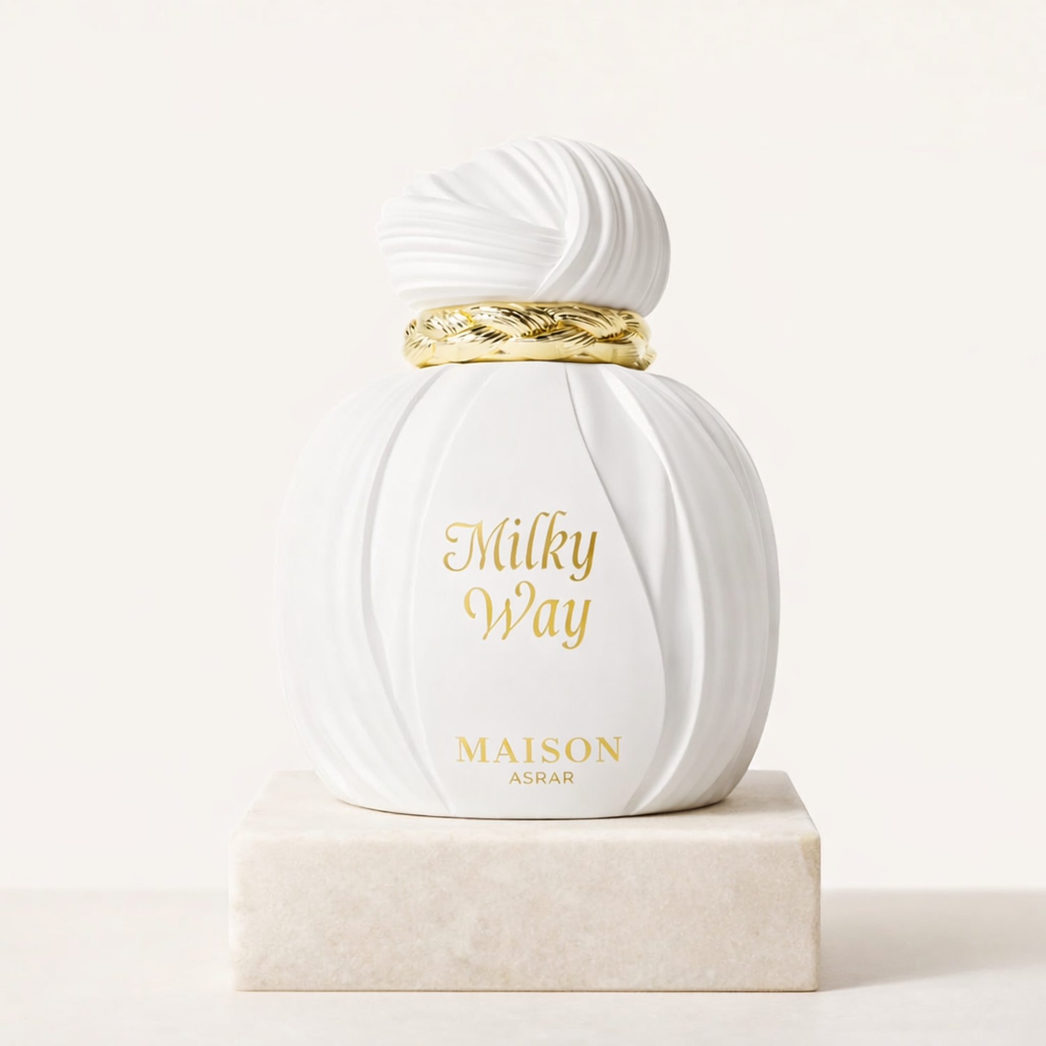 Maison Asrar Milky Way EDP upright pedestal gallery showcase