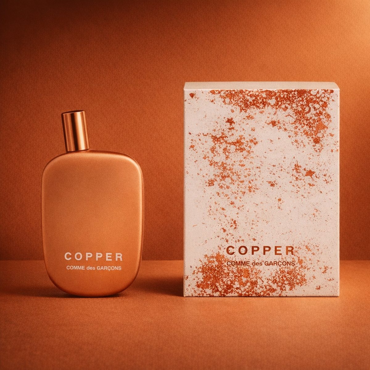 Comme Des Garcons Copper EDP packaging product shot gallery showcase