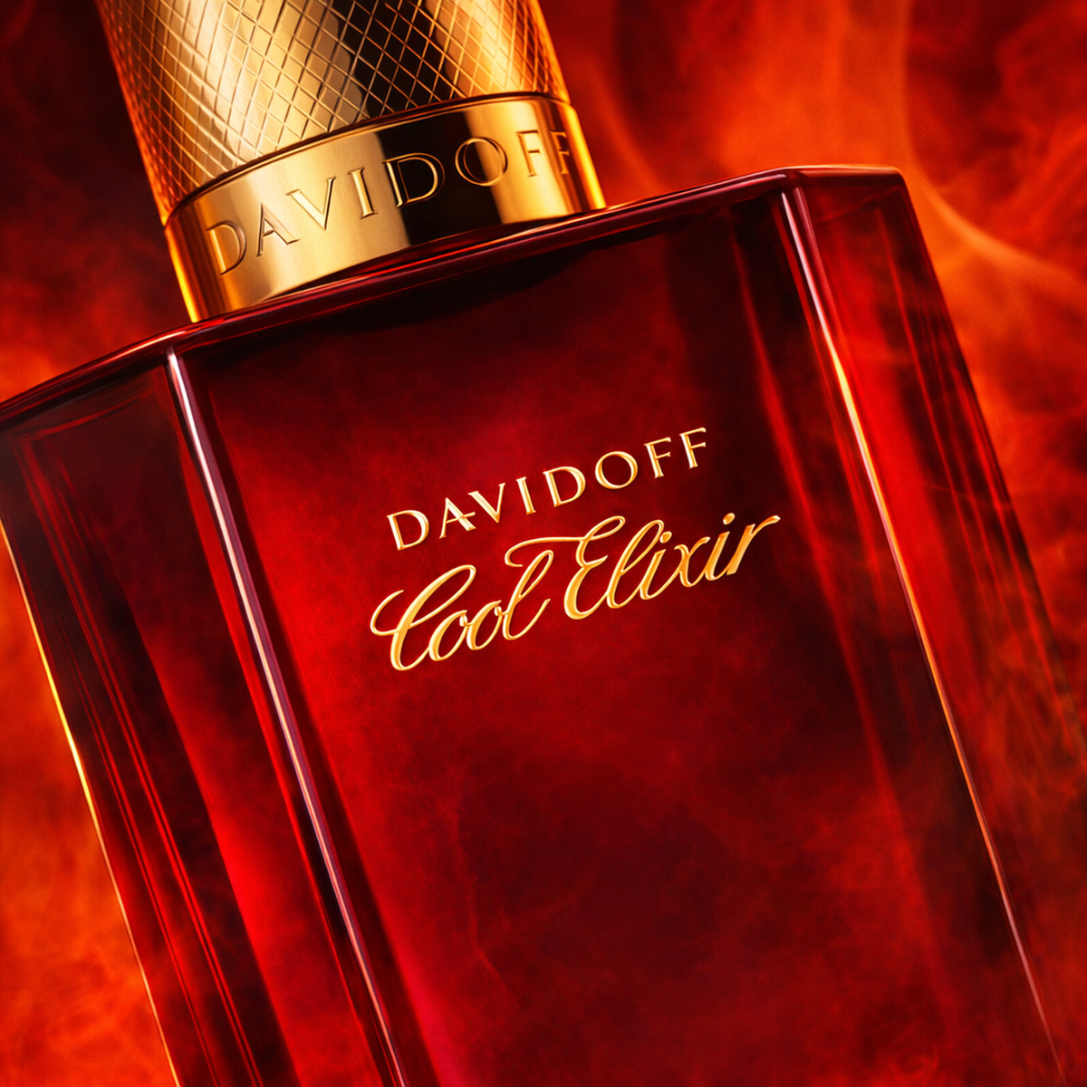 Davidoff Cool Elixir Safran Mineral Parfum Intense For Men macro label detail gallery showcase