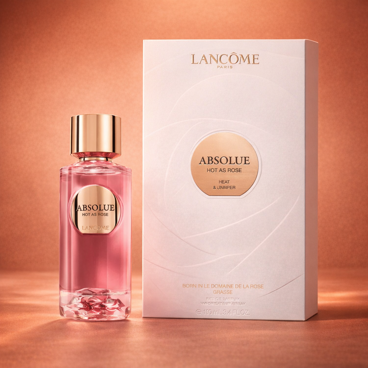 Lancome Absolue Hot As Rose EDP For Women packaging product shot gallery showcase
