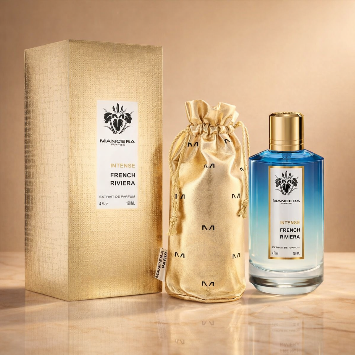 Mancera French Riviera Intense Extrait de Parfum packaging product shot gallery showcase